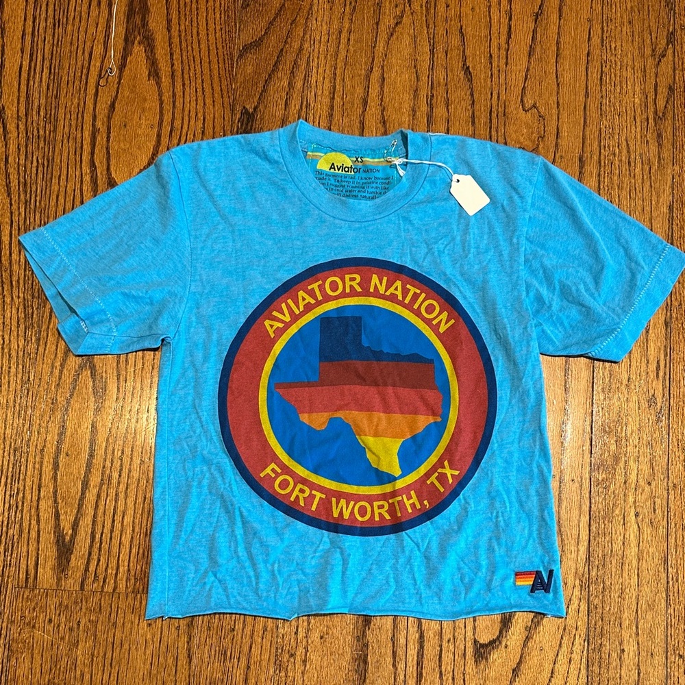 NWT! Rare Aviator Nation Boyfriend Tee XS - Charles Schwab Challenge